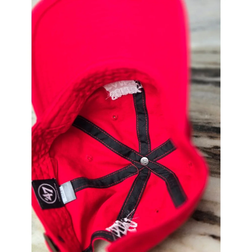 47 Brand Red Sorry Can't Baseball Bye Embroidered Dad‎ Hat Strapback OSFA